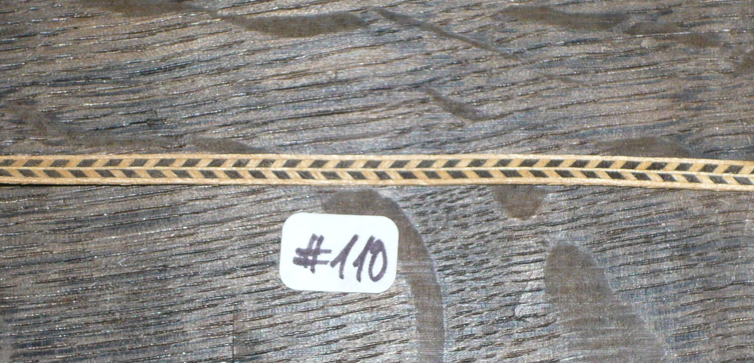 In110 Antike Intarsienbänder Biedermeier Bordüren Bandintarsien 3 Stck a ca. 950 x 4 x 0,7 mm