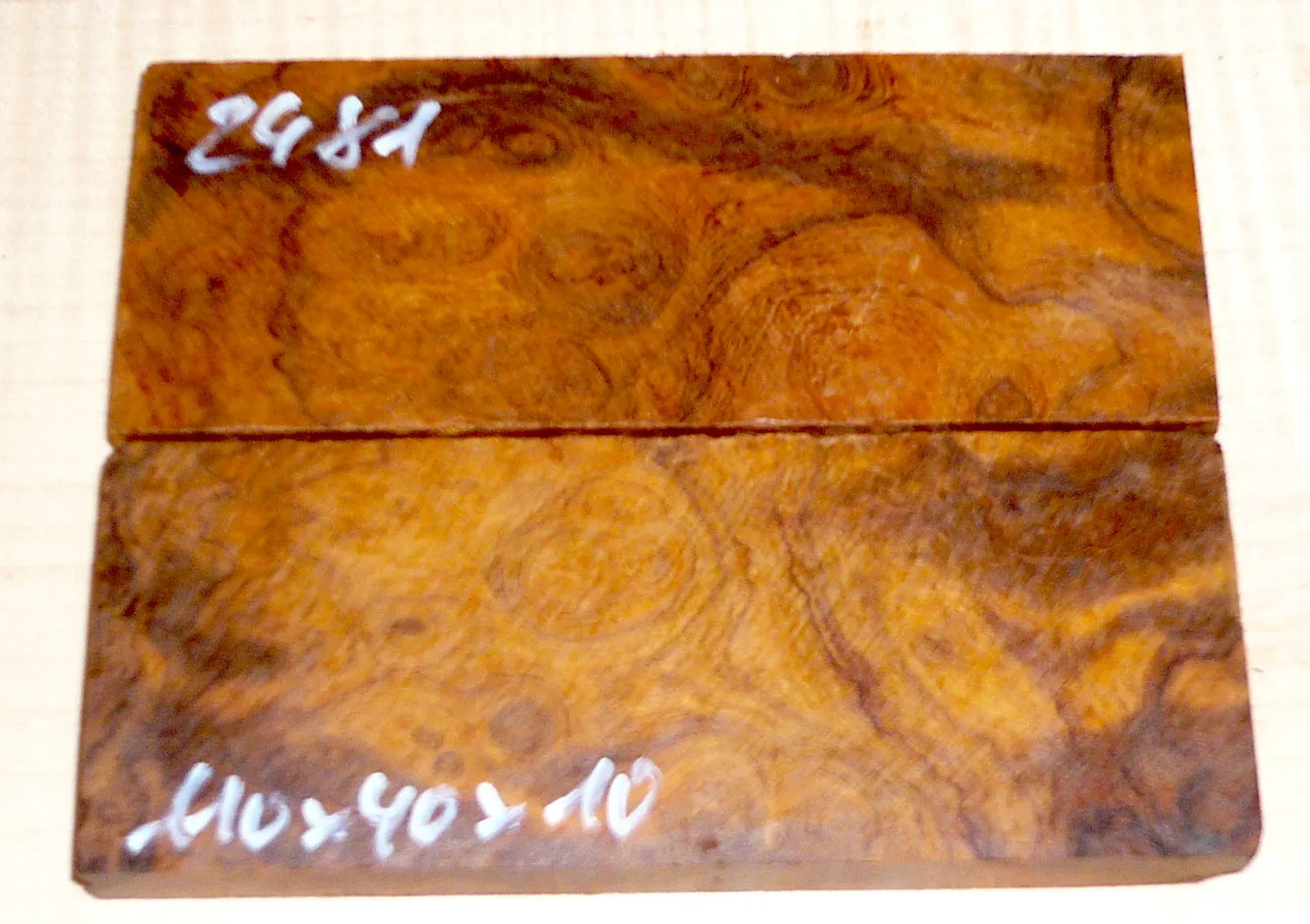 2481 Wüsteneisenholz Maser Griffschalen 110 x 40 x 10 mm