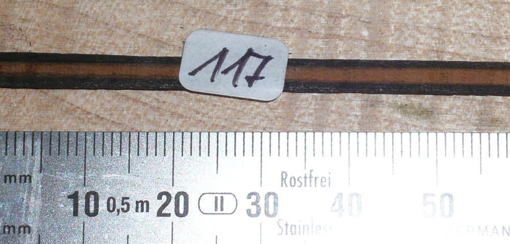 In117 Antike Intarsienbänder Biedermeier Bordüren Bandintarsien 3 Stck. a ca. 950 x 4 x 1 mm