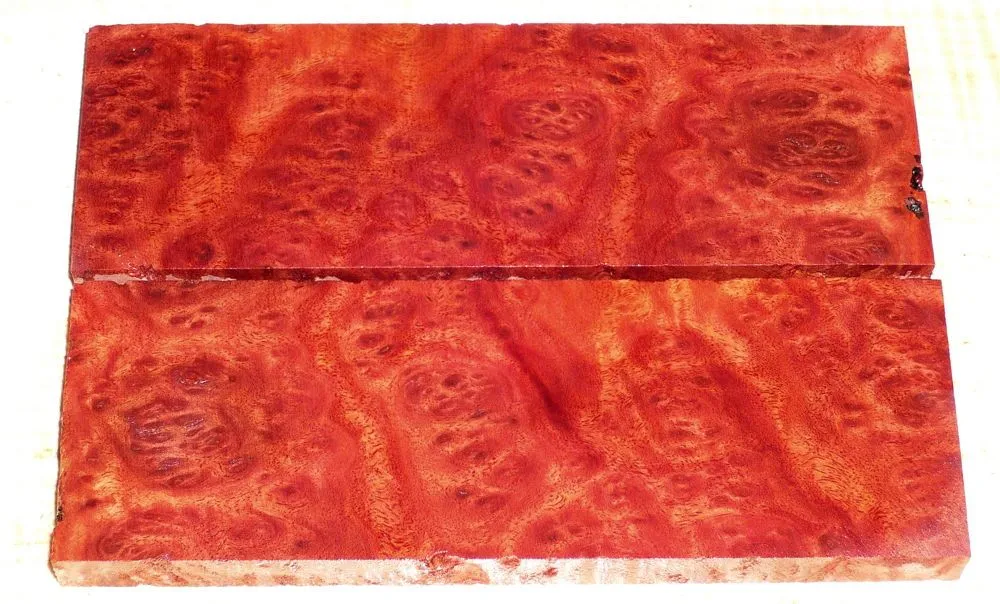 Red Mallee Maser Griffschalen 120 x 40 x 4 mm