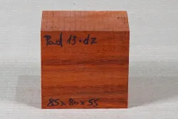 Pad013 Padauk, Coral Wood Block 85 x 80 x 55 mm