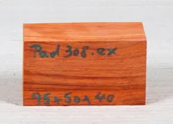 Pad308 Padauk, Coral Wood Block 95 x 50 x 40 mm
