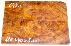 2471 Wüsteneisenholz Maser Folder-Griffschalen 120 x 40 x 5 mm