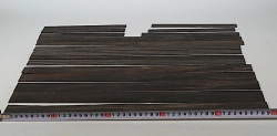 Ebf098 Ebony Saw Cut Veneer Assortment of remnants 500-215 x 40-19 x 1 mm